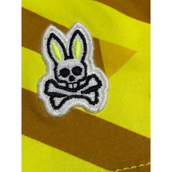 Psycho Bunny Pisani $95 Swim Trunks Mens 2XL Yellow Tan Board Shorts - Picture 4 of 11